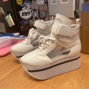 Ruthie Davis White Platform Sneakers